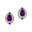Double Halo Cluster Diamonds Teardrop Amethyst Stud Earrings - GeumJewels