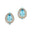 Double Halo Cluster Diamonds Teardrop Aquamarine Stud Earrings - GeumJewels