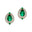 Double Halo Cluster Diamonds Teardrop Emerald Stud Earrings - GeumJewels