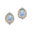 Double Halo Cluster Diamonds Teardrop Moonstone Stud Earrings - GeumJewels