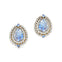 Double Halo Cluster Diamonds Teardrop Moonstone Stud Earrings - GeumJewels