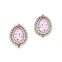 Double Halo Cluster Diamonds Teardrop Morganite Stud Earrings - GeumJewels