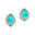 Double Halo Cluster Diamonds Teardrop Paraiba Tourmaline Stud Earrings - GeumJewels