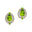 Double Halo Cluster Diamonds Teardrop Peridot Stud Earrings - GeumJewels