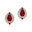 Double Halo Cluster Diamonds Teardrop Ruby Stud Earrings - GeumJewels