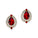 Double Halo Cluster Diamonds Teardrop Ruby Stud Earrings - GeumJewels