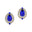 Double Halo Cluster Diamonds Teardrop Tanzanite Stud Earrings - GeumJewels