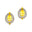 Double Halo Cluster Diamonds Teardrop Yellow Sapphire Stud Earrings - GeumJewels