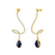 Elegant Spiral Teardrop Alexandrite Diamond Drop Earrings - GeumJewels