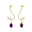 Elegant Spiral Teardrop Amethyst Diamond Drop Earrings - GeumJewels
