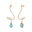 Elegant Spiral Teardrop Aquamarine Diamond Drop Earrings - GeumJewels