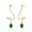 Elegant Spiral Teardrop Emerald Diamond Drop Earrings - GeumJewels