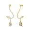 Elegant Spiral Teardrop Opal Diamond Drop Earrings - GeumJewels