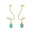 Elegant Spiral Teardrop Paraiba Tourmaline Diamond Drop Earrings - GeumJewels