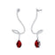 Elegant Spiral Teardrop Ruby Diamond Drop Earrings - GeumJewels