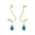 Elegant Spiral Teardrop Swiss Blue Topaz Diamond Drop Earrings - GeumJewels