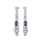 Elongated Cushion Alexandrite Bezel Set Diamond Drop Earrings - GeumJewels