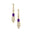 Elongated Cushion Amethyst Bezel Set Diamond Drop Earrings - GeumJewels