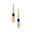 Elongated Cushion Blue Sapphire Bezel Set Diamond Drop Earrings - GeumJewels