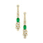 Elongated Cushion Emerald Bezel Set Diamond Drop Earrings - GeumJewels