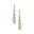 Elongated Cushion Moonstone Bezel Set Diamond Drop Earrings - GeumJewels