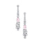 Elongated Cushion Morganite Bezel Set Diamond Drop Earrings - GeumJewels