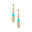 Elongated Cushion Paraiba Tourmaline Bezel Set Diamond Drop Earrings - GeumJewels