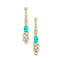 Elongated Cushion Paraiba Tourmaline Bezel Set Diamond Drop Earrings - GeumJewels