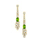 Elongated Cushion Peridot Bezel Set Diamond Drop Earrings - GeumJewels