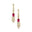 Elongated Cushion Pink Sapphire Bezel Set Diamond Drop Earrings - GeumJewels