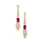 Elongated Cushion Pink Sapphire Bezel Set Diamond Drop Earrings - GeumJewels