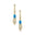 Elongated Cushion Swiss Blue Topaz Bezel Set Diamond Drop Earrings - GeumJewels