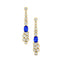 Elongated Cushion Tanzanite Bezel Set Diamond Drop Earrings - GeumJewels