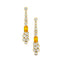 Elongated Cushion Yellow Sapphire Bezel Set Diamond Drop Earrings - GeumJewels