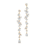 Fancy Diamond Cluster Lab Diamond Drop Earrings - GeumJewels
