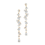 Fancy Diamond Cluster Lab Diamond Drop Earrings - GeumJewels