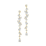 Fancy Diamond Cluster Lab Diamond Drop Earrings - GeumJewels