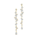 Fancy Diamond Cluster Lab Diamond Drop Earrings - GeumJewels