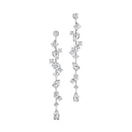 Fancy Diamond Cluster Lab Diamond Drop Earrings - GeumJewels