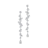 Fancy Diamond Cluster Lab Diamond Drop Earrings - GeumJewels