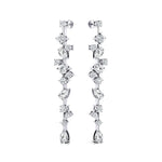 Fancy Diamond Cluster Lab Diamond Drop Earrings - GeumJewels
