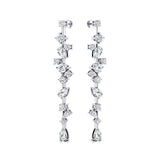 Fancy Diamond Cluster Lab Diamond Drop Earrings - GeumJewels