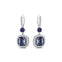Halo Diamond Cushion Cut Alexandrite Dangle Earrings - GeumJewels