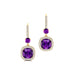 Halo Diamond Cushion Cut Amethyst Dangle Earrings - GeumJewels