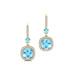 Halo Diamond Cushion Cut Aquamarine Dangle Earrings - GeumJewels