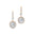 Halo Diamond Cushion Cut Lab Diamond Dangle Earrings - GeumJewels