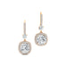 Halo Diamond Cushion Cut Lab Diamond Dangle Earrings - GeumJewels