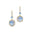 Halo Diamond Cushion Cut Moonstone Dangle Earrings - GeumJewels