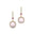 Halo Diamond Cushion Cut Morganite Dangle Earrings - GeumJewels