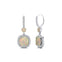 Halo Diamond Cushion Cut Opal Dangle Earrings - GeumJewels